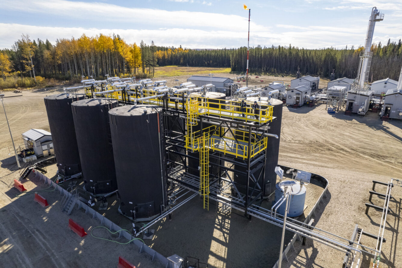ETC Site Aerial View showing black tanks.