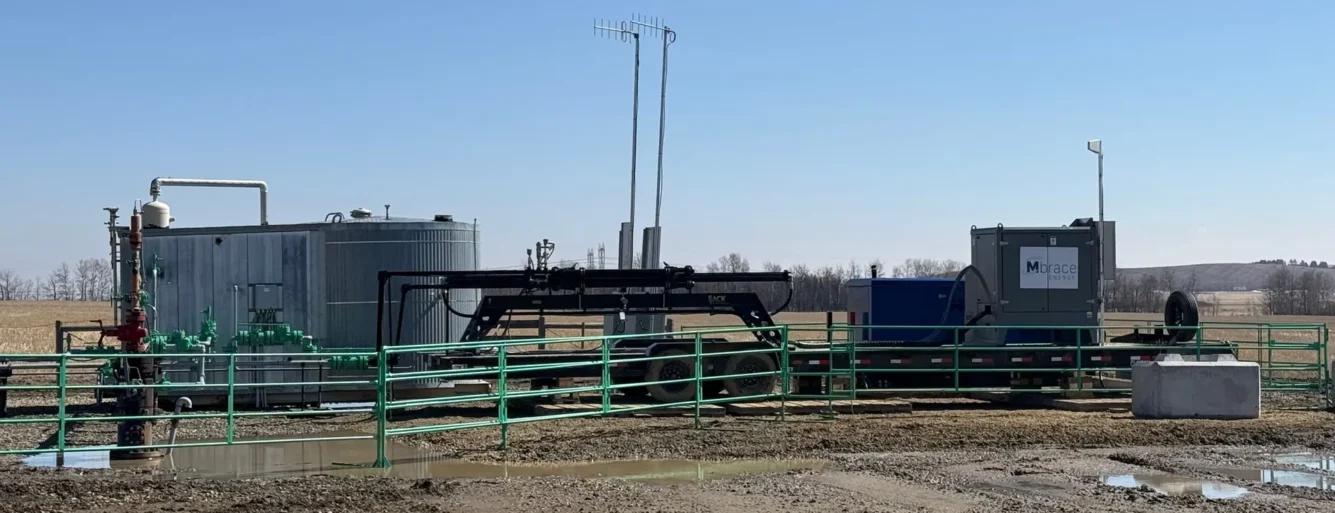 The Mbrace system deployed on a producing oil and gas well.